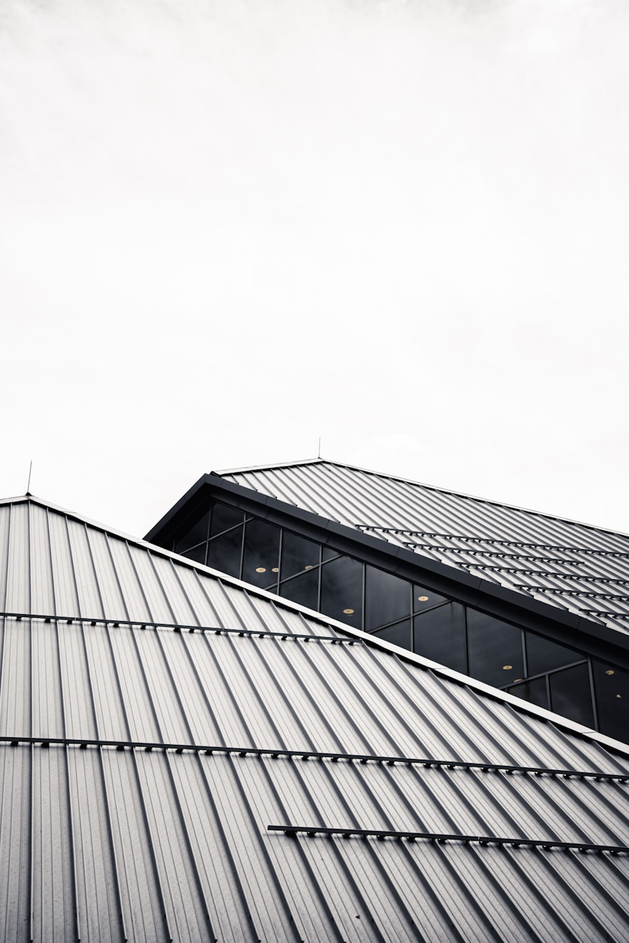 Commercial roof being repaired